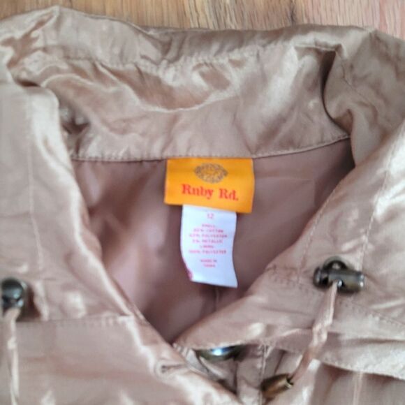 Ruby Rd Gold Jacket Blazer Ruched Sleeves 12 - Picture 3 of 6